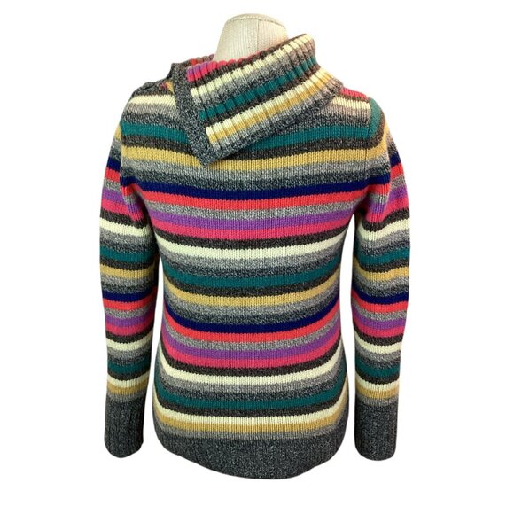Vintage Gap Retro Y2K Sweater Medium Striped Knit Turtleneck Lambswool - Picture 7 of 13